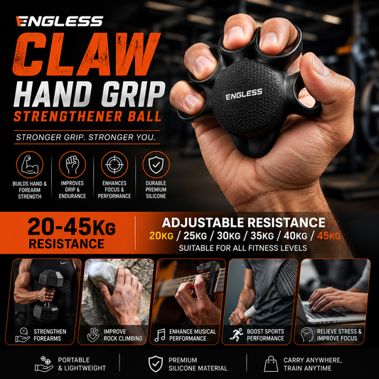 Pack of 1 (Random Colour) Engless Claw Hand Grip Strenghthener 20-45Kg Resistance